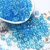Transparent Colours Glass Seed Beads SEED-E001-T3x6mm-05-1