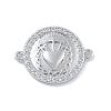 Rack Plating Brass Micro Pave Clear Cubic Zirconia Sacred Heart of Jesus Connector Charms KK-A234-065P-1