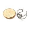 Square with Sun 304 Stainless Steel Open Cuff Rings for Women RJEW-M046-01P-3