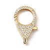 Brass Clear Cubic Zirconia Lobster Claw Clasps X-KK-Z078-49C-G-1