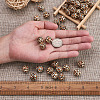 50Pcs Printed Natural Wooden Beads WOOD-TA0001-56-19