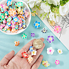100Pcs 3 Styles Handmade Polymer Clay 3D Flower Plumeria Beads CLAY-SC0002-61-3