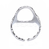 Non-Tarnish 304 Stainless Steel Oval Open Cuff Ring X-RJEW-T023-91P-2