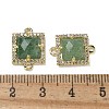 Natural Green Strawberry Quartz Faceted Square Links G-I375-03G-06-3