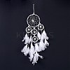Native Style Five Rings Woven Net/Web with Feather Wall Hanging Decoration LS-HJEW-A002-02-1