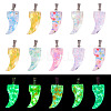 15Pcs Luminous Resin Sequins Pendants RESI-TA0004-20A-3