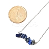 Natural Lapis Lazuli Chip Pendant Necklaces NJEW-JN05097-02-3