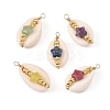 Natural Shell & Gemstone Pendants PALLOY-JF05916-01-1