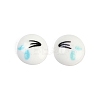 White and Black Flat Round Cartoon Resin Cabochons CRES-Q009-01H-1