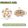 16Pcs 2 Styles 1-Hole Zinc Alloy Rhinestone Shank Buttons BUTT-FH0001-032-7