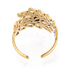 Leaf 304 Stainless Steel Cuff Ring Components X-STAS-T066-27G-3