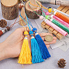 28Pcs 14 Colors Polyester Tassel Big Pendants Decorations HJEW-TA0001-07-6