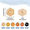 90Pcs 6 Colors 2-Hole Wood Flower Buttons BUTT-TA0001-40D-4