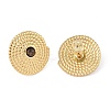 Natural Tiger Eye & 304 Stainless Steel Rope Disc Stud Earrings for Women EJEW-G390-04G-01-2