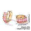 Cute Square Candy Brass Cubic Zirconia Hoop Earrings LS-XX8349-10-1