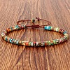 Dyed Synthetic Imperial Jasper Heishi Beads Adjustable Braided Bracelets for Men Women BX7041-24-1