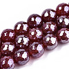 Electroplate Natural Agate Beads Strands G-T131-55-08-1