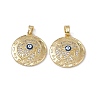 Brass Clear Cubic Zirconia Pendant with Enamel Evil Eye KK-E068-VA183-2-2