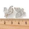 Rack Plating Brass Micro Pave Clear Cubic Zirconia Twister Clasps KK-B093-28P-3