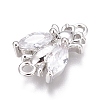 Brass Micro Pave Clear Cubic Zirconia Charms ZIRC-O035-24P-3