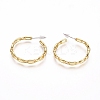 Semicircular Brass Cable Chain Stud Earrings EJEW-E196-06G-2