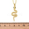 Brass Micro Pave Green Cubic Zirconia Snake Pendant Necklaces LS-NJEW-S438-02E-G-5