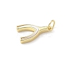 Brass Pave Natural Shell Wishbone Pendants KK-L239-005G-2