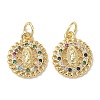 Holy Virgin Theme Brass Cubic Zirconia Charms KK-L253-32G-01-1