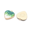 Rack Plating Alloy Enamel Pendants ENAM-N056-366KCG-02-2