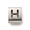 Letter Style 304 Stainless Steel Square Slide Charms STAS-L132-04H-1