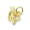 Heart Theme Brass Micro Pave Cubic Zirconia Charms KK-H475-56G-07-2
