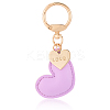 1Pc Imitation Leather Heart Keychain KEYC-CL0001-14B-7