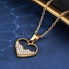 201 Stainless Steel Crystal Rhinestone Pendant Necklaces for Women NJEW-F335-01G-01-5
