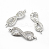 Brass Micro Pave Grade AAA Cubic Zirconia Links LS-ZIRC-P071-09P-NR-1
