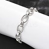 304 Stainless Steel Oval Link Chain Bracelets for Women BJEW-R021-09P-1