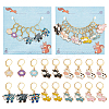 2 Sets 2 Style Cow & Sheep Alloy Enamel Charm Locking Stitch Marker HJEW-NB0002-10-1