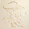 Woven Natural Shell Disc Tassel Bib Necklaces for Women WG912B9-01-2