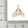 Brass Pave Light Sky Blue and Clear Cubic Zirconia Sea Animal Connector Charms KK-M326-07C-G-3