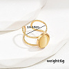 Stylish 201 Stainless Steel Cat Eye Oval Open Cuff Ring for Women Vacation Gift TD2931-2-1
