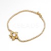 Golden Plated Brass Cubic Zirconia Cup Chain Bracelets BJEW-H0001-03G-1