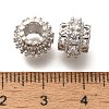 Brass Micro Pave Clear Cubic Zirconia European Beads KK-H508-13P-2