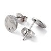 Non-Tarnish 201 Stainless Steel Flat Round Stud Earring Findings STAS-K259-19A-P-2