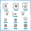 300Pcs 10 Styles Tibetan Style Alloy Flower Bead Caps TIBE-SP0001-25-2