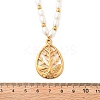 304 Stainless Steel & Plastic Pearl Teardrop with Tree Pendant Necklaces for Women NJEW-U051-01G-3