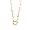 Hollow Heart 304 Stainless Steel Pendant Necklaces STAS-OY009-41G-1