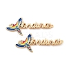 Rack Plating Brass Colorful Enamel Parrot Honduras Links Connector Charms KK-C063-06G-1