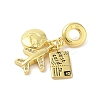 Rack Plating Brass Micro Pave Clear Cubic Zirconia Enamel European Dangle Charms KK-S380-28G-2