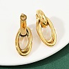 304 Stainless Steel Oval Dangle Stud Earrings EJEW-I319-01G-2