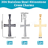 3Pcs 3 Colors 304 Stainless Steel Pendants STAS-BBC0007-18-2