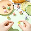 10Pcs 10 Colors Fruit Round Resin Beads RESI-CJ0004-94-4